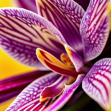 Close-up of a vibrant magenta orchid blossom