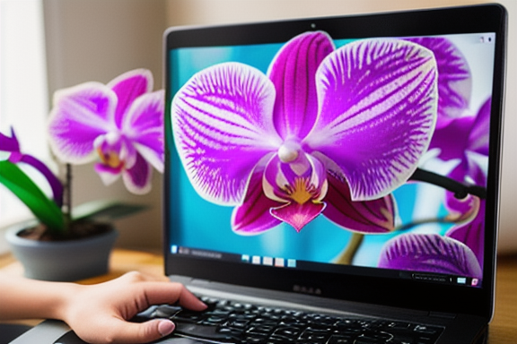 Person browsing online orchid stores