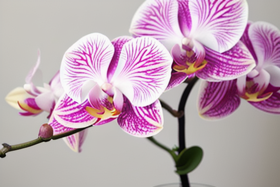 Phalaenopsis orchid with vibrant pink flowers