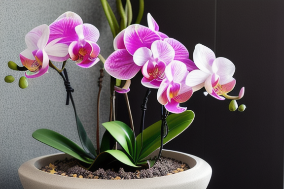 Phalaenopsis orchid in a well-ventilated pot