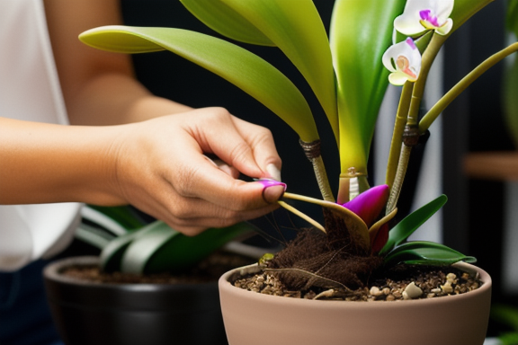 Repotting a Phalaenopsis orchid